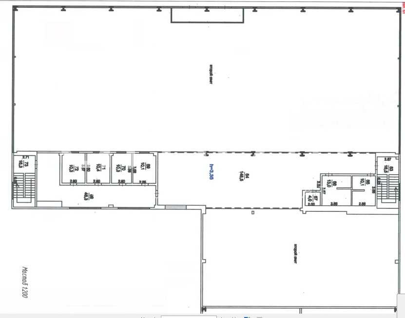Планировка офиса 1750 м², 1 этаж, Административно-складской комплекс «Краснознаменск»